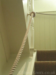 rope hand rail on stairway