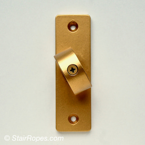 wrought iron rectangular base plate in satin brass finish with custom angled ring