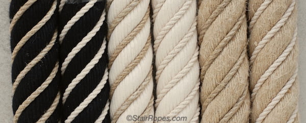Wound natural fibre rope samples