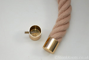 barrier rope brass cap