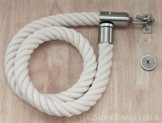 custom made cotton barrier rope with stainless steel fittings and magnetic attachment