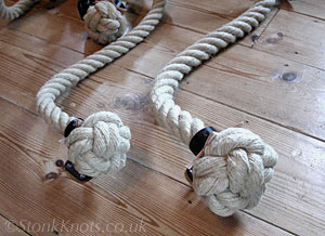 stair ropes-24mm and 32mm hemp with 2 ply end knots