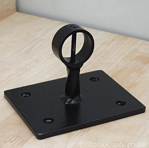satin black modified large rectangular base plate wrought iron fitting