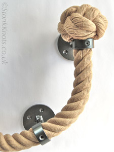 posh stair rope with gunmetal fittings and 2 ply manrope knot