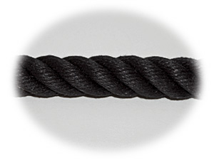 24mm Natural Cotton Bannister Stair Rope x 3.46m c/w 5 Gun Metal Black Fitting