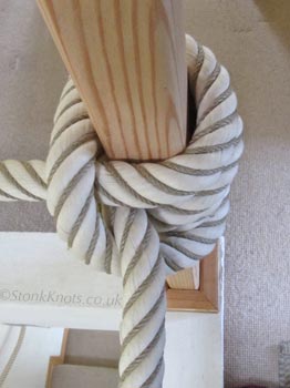 cotton wound with hemp rope bannister