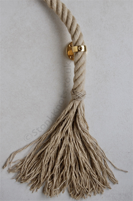 Plain tassel in hemp rope with unlaid ends