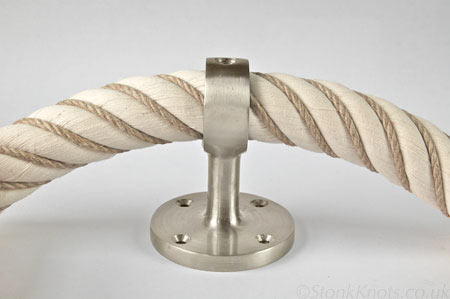 stair rope fittings: cotton wound with hemp and satin chrome bracket