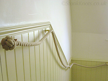 stair rope with brass fittings in situ